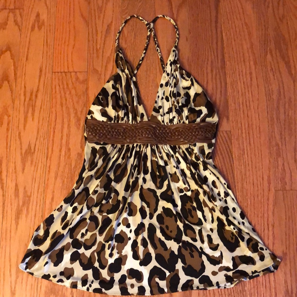 Sky top leopard print